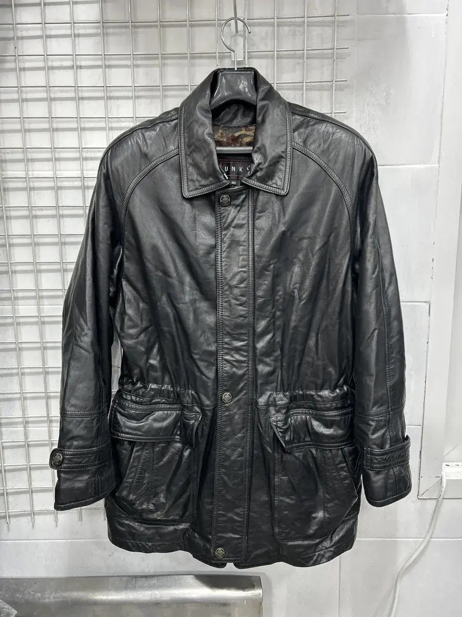 [HUNKY] Men's Y2K Vintage Cowhide Leather Jacket 100