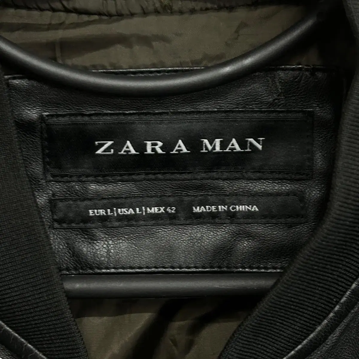 ZARA MAN 블랙 레더 레이싱 자켓 L