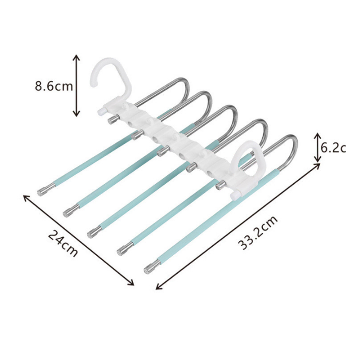 [새상품] 수납공간확보 접이식 멀티 5단 스텐 옷걸이 바지걸이 행거