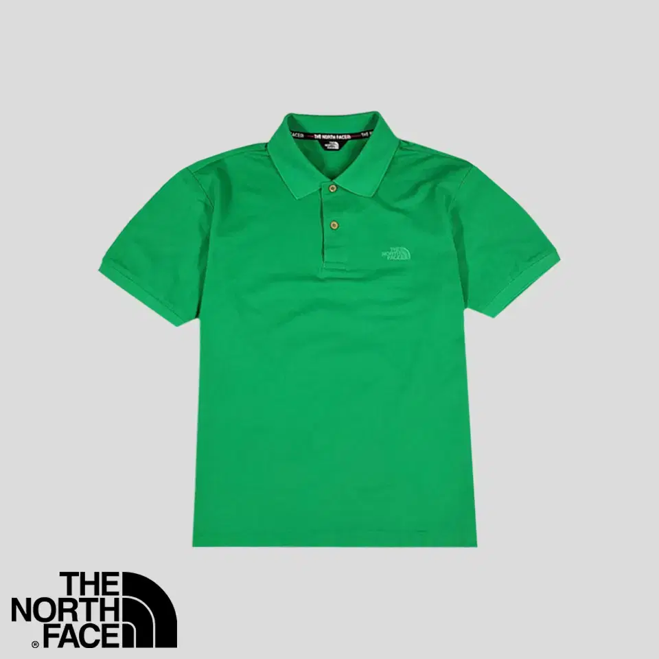 The North Face Green Tonal Logo Embroidered Functional Collar Neck PK Pique Short Sleeve T-Shirt L