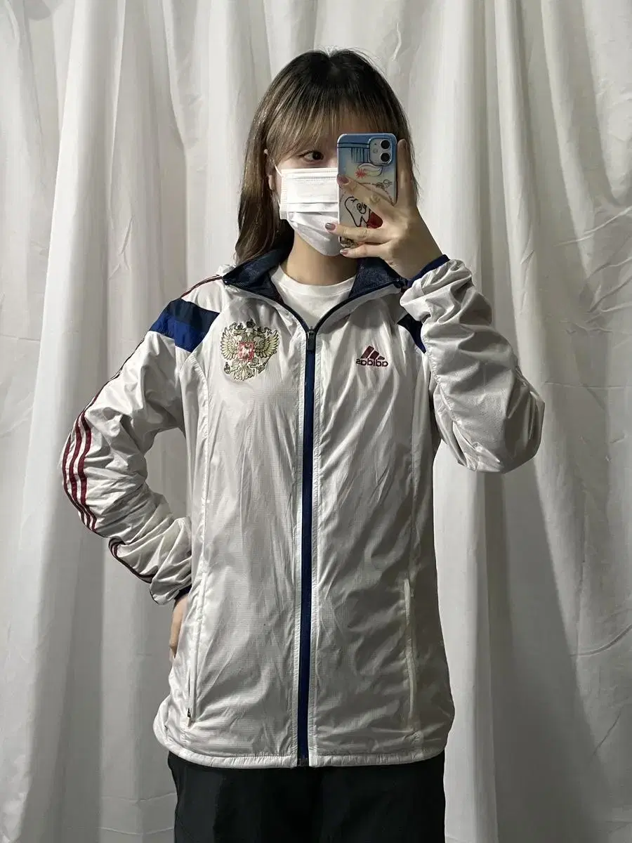 Adidas White Rare Windbreaker M