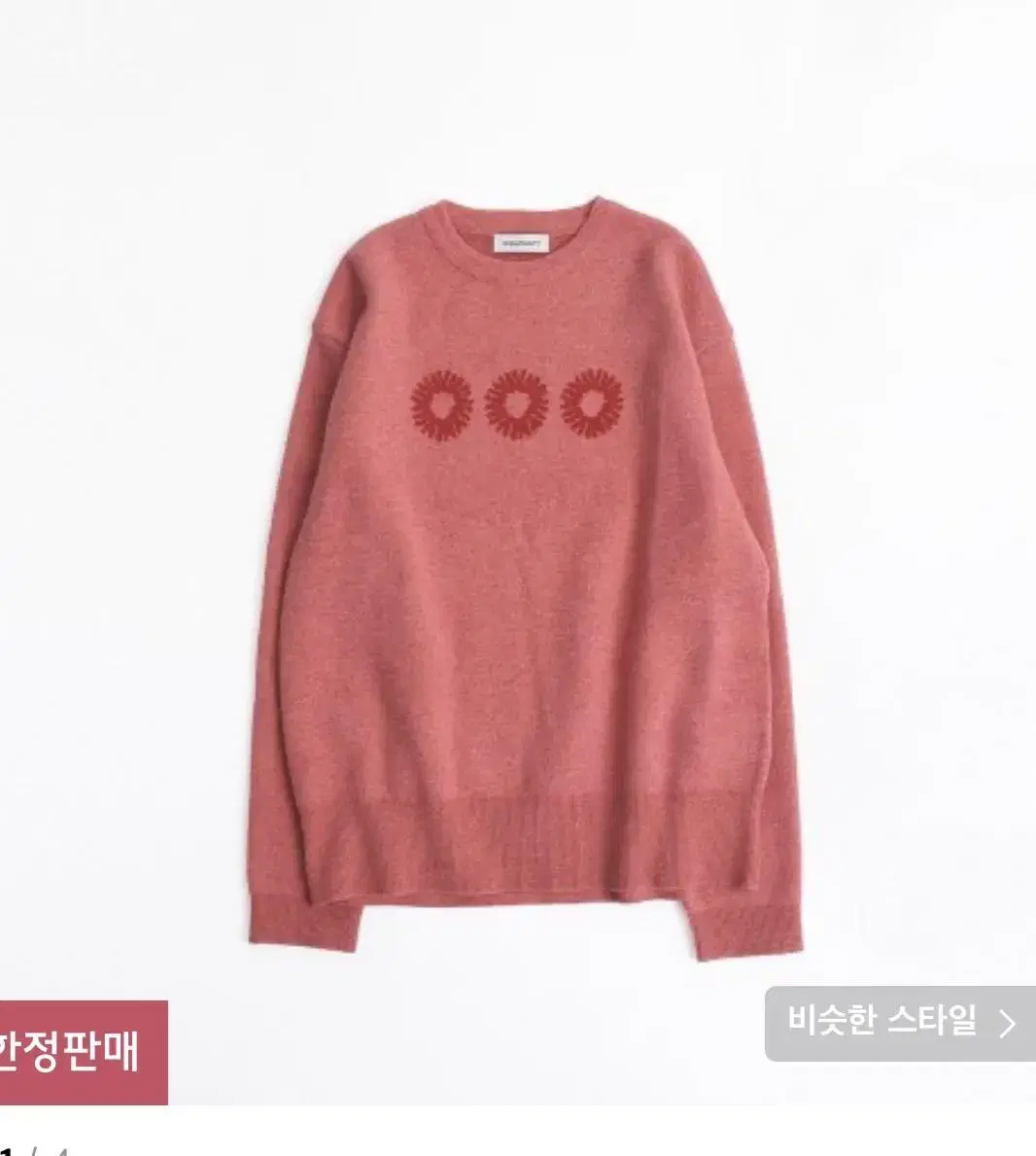 999Humanity Everyday Logo Crewneck Knit in Coral Pink