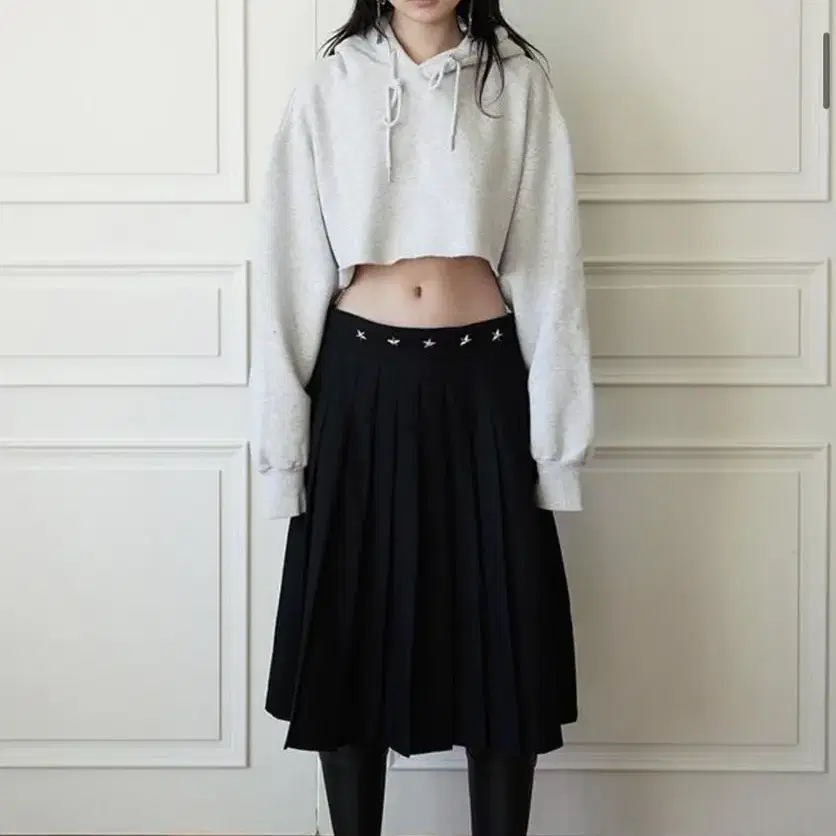 데어드 스커트 데어드 치마star rivet pleated skirt