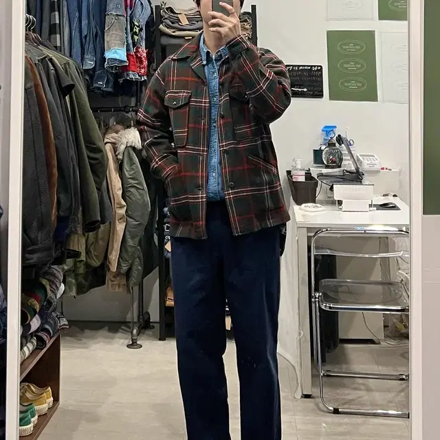 70s Pendleton 펜들턴 체크 버진울 자켓