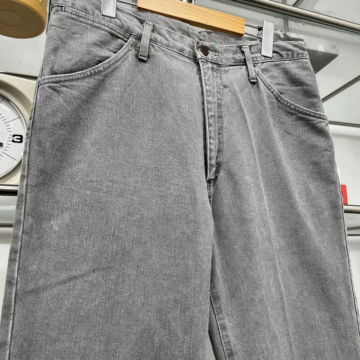 랭글러 wrangler  그레이 데님 팬츠 (Made in Japan)