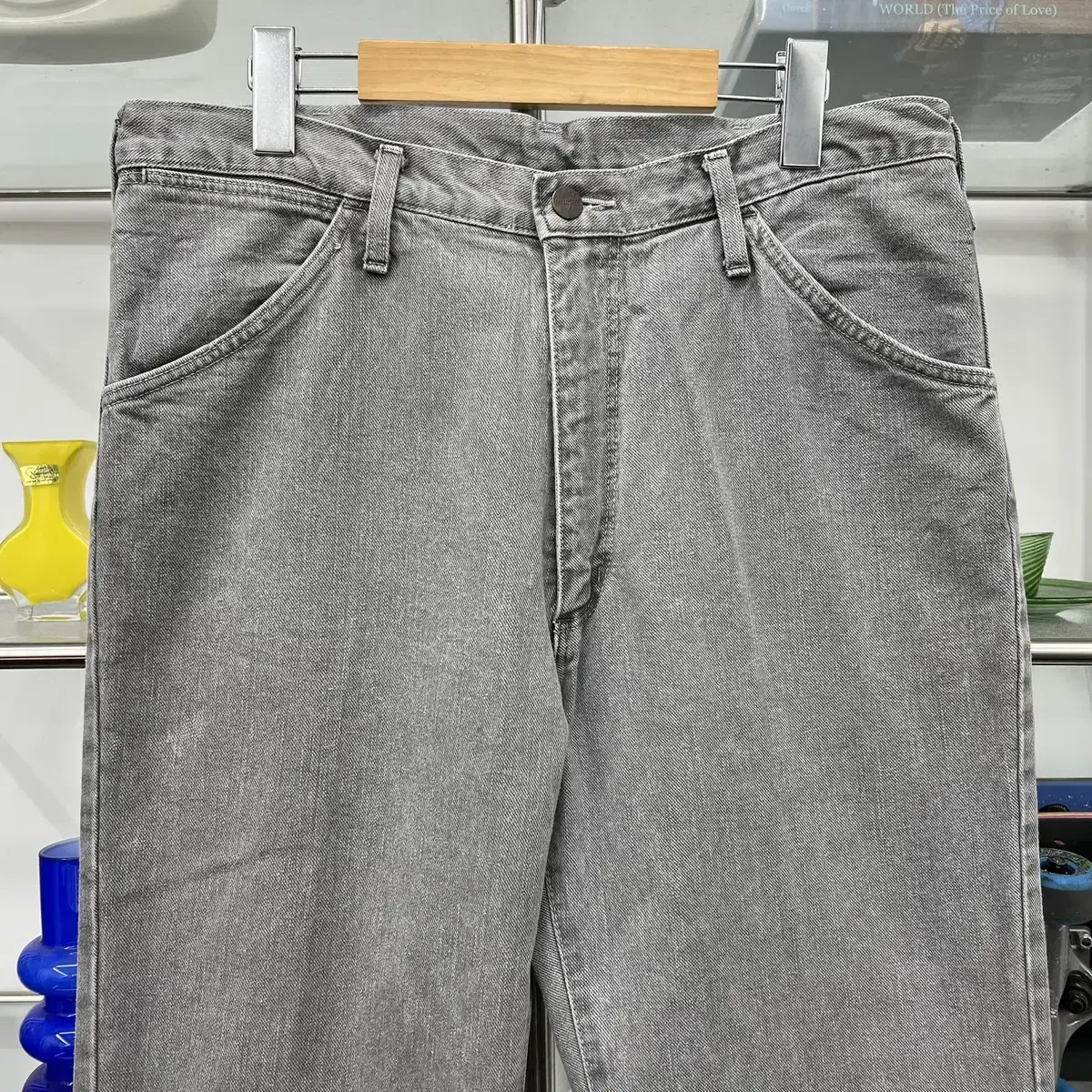 랭글러 wrangler  그레이 데님 팬츠 (Made in Japan)