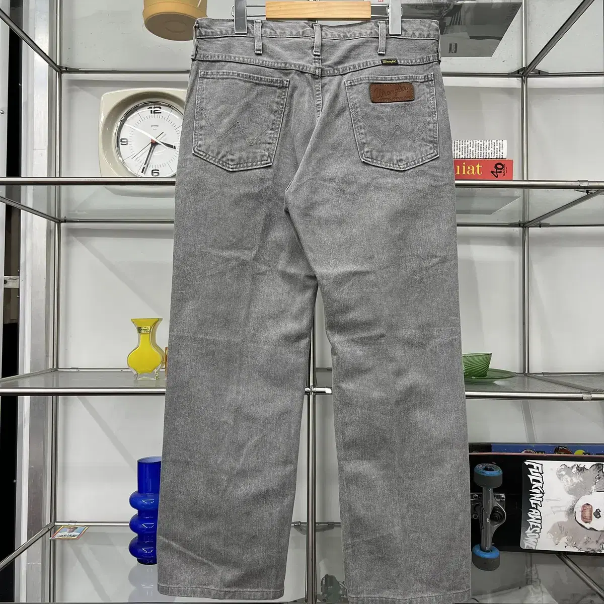 랭글러 wrangler  그레이 데님 팬츠 (Made in Japan)