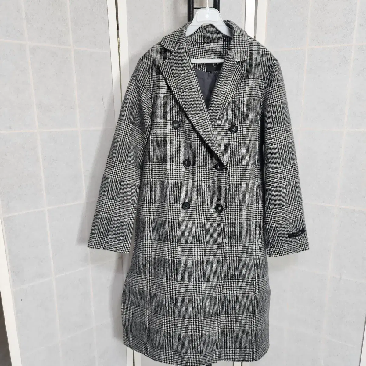 TimeCoat55 Houndstooth Woolen Coat Handmade Women's Coat Check Coat