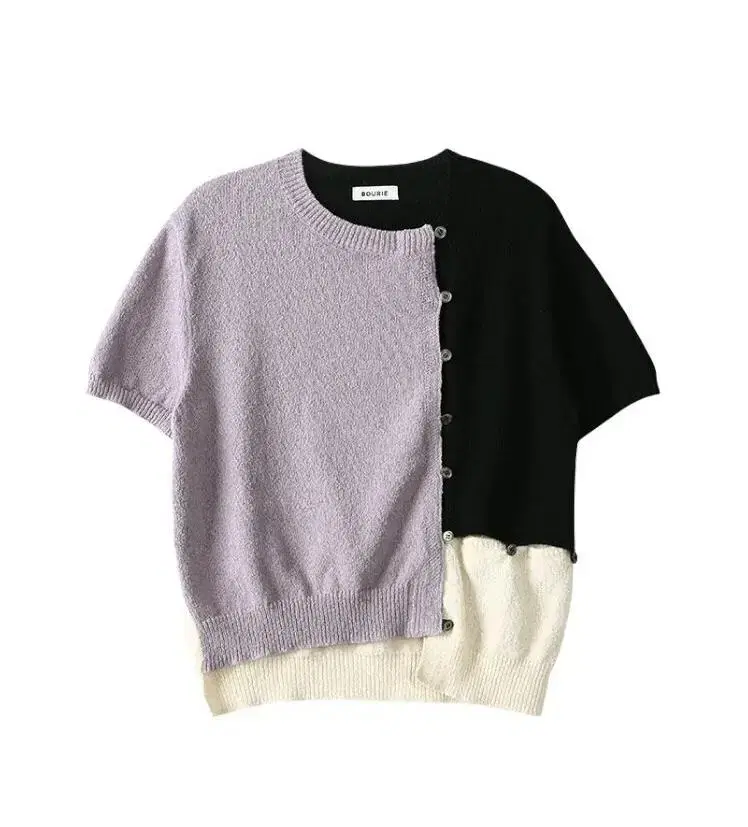 BOURIE 부리 Asymetric Short Sleeve Knit