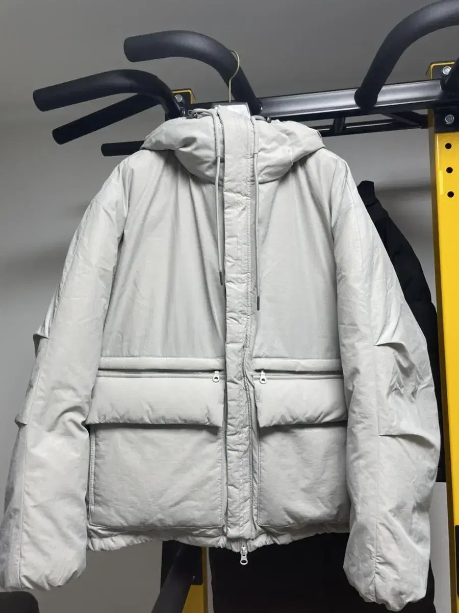 프리즘웍스 Hooded puffer down parka gray