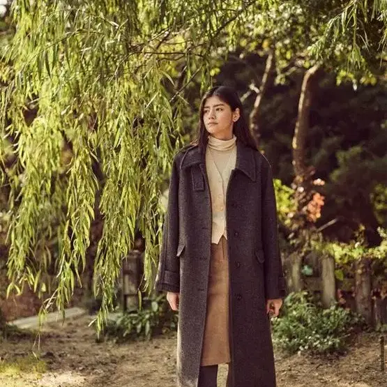 패브릭컬리지 balmacaan coat charcoal