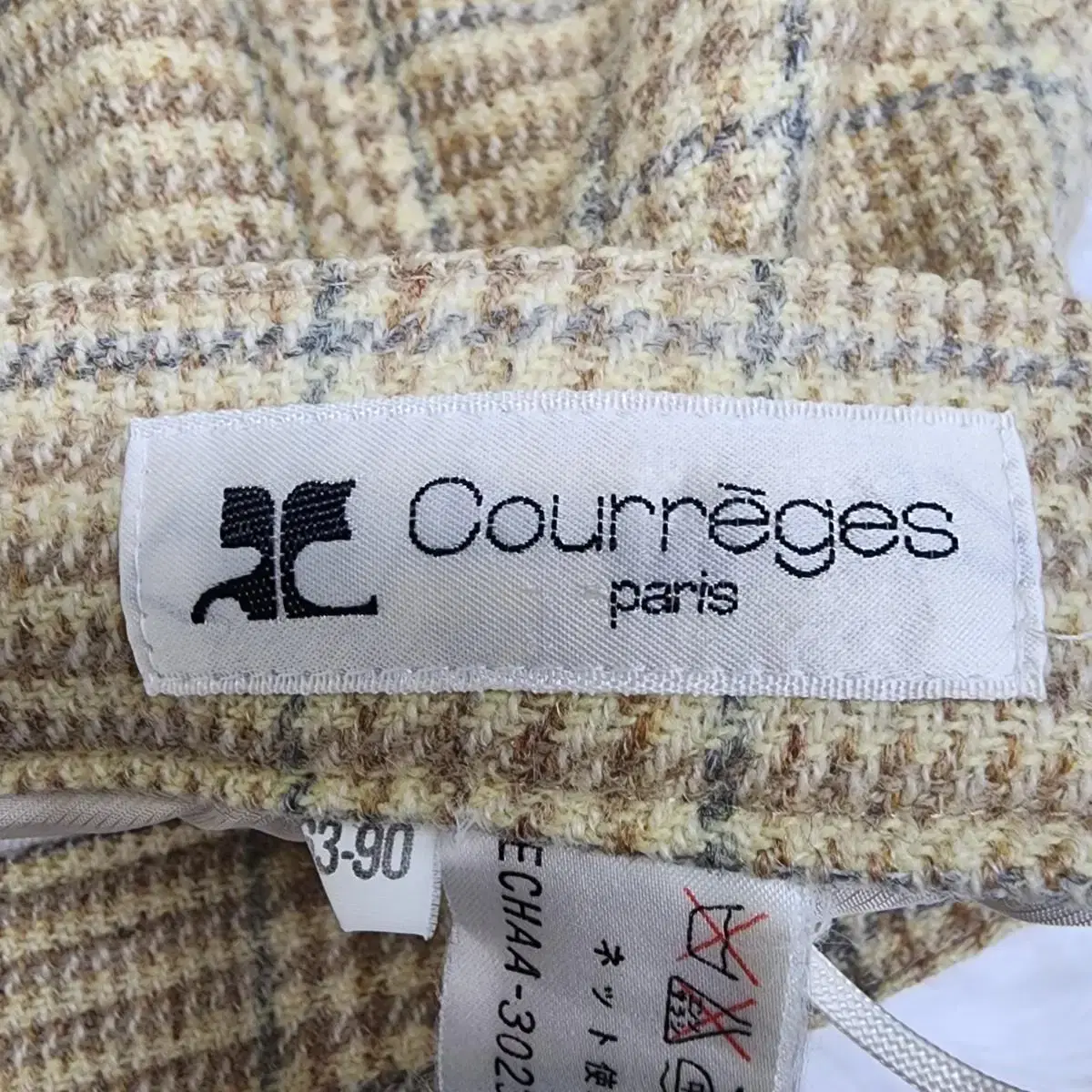 꾸레쥬(courreges) 체크 미디스커트