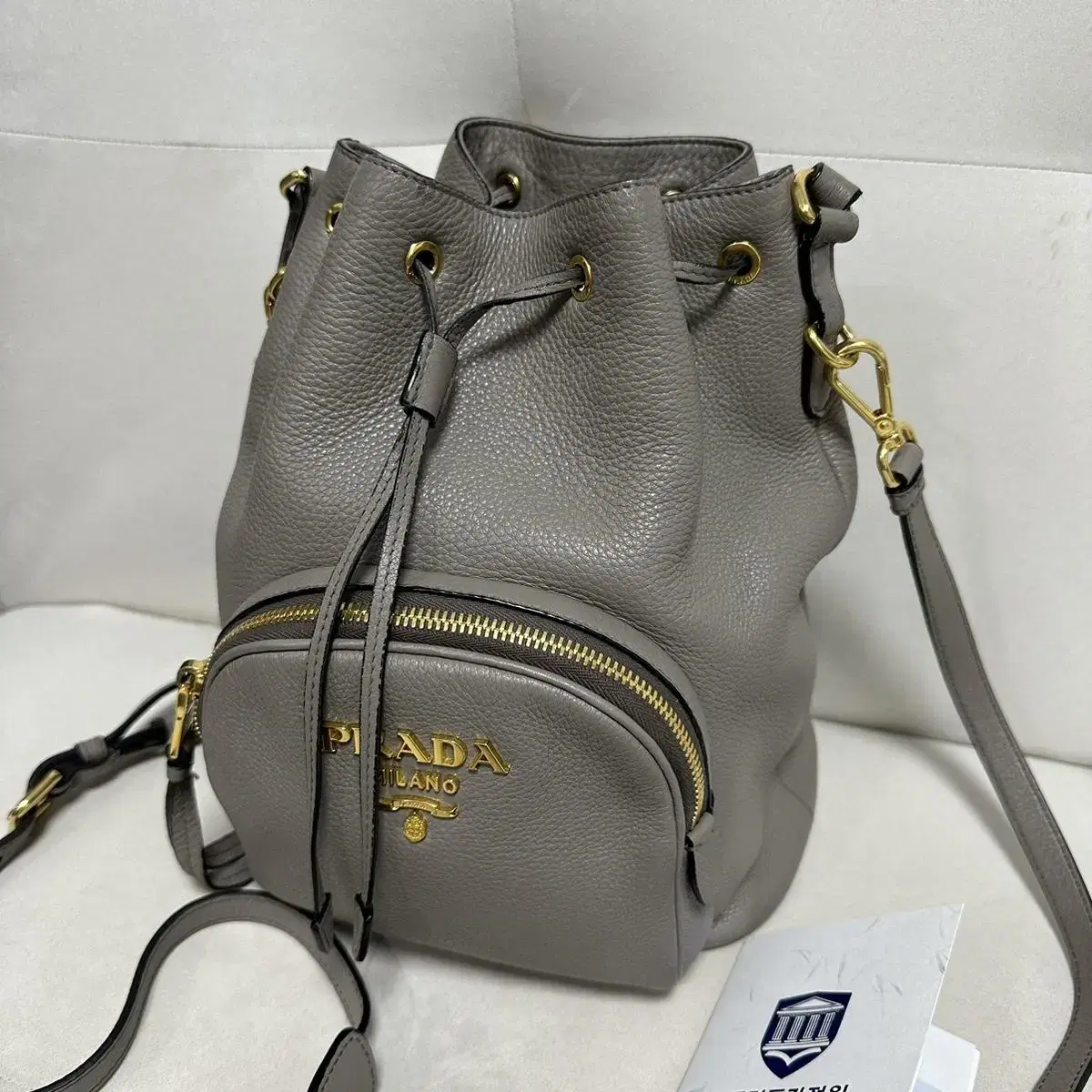 Genuine Prada Vitello Dino Bucket Bag