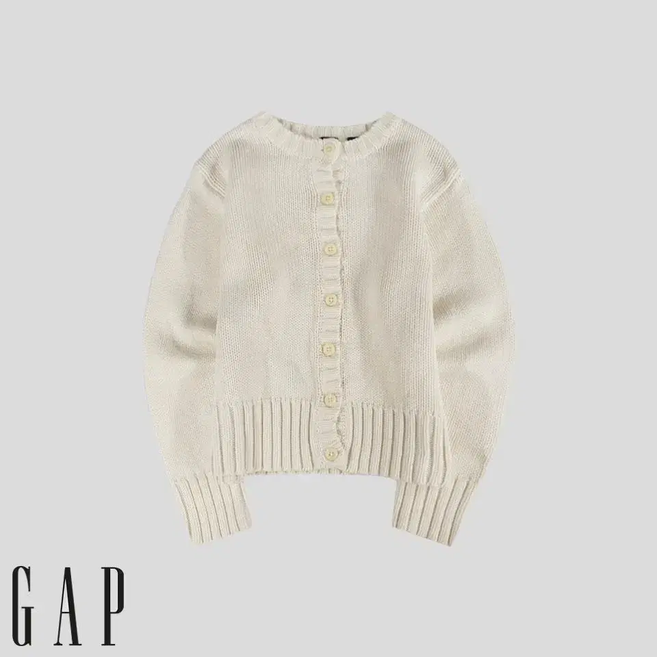 GAP 갭 키즈 아이보리 라운드넥 코튼100 니트 가디건 KIDS M