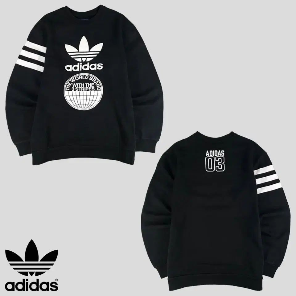 Adidas PigmentBlack White Trefoil Big Printed Women's Three Stripe Side Zipper Brushed Nose