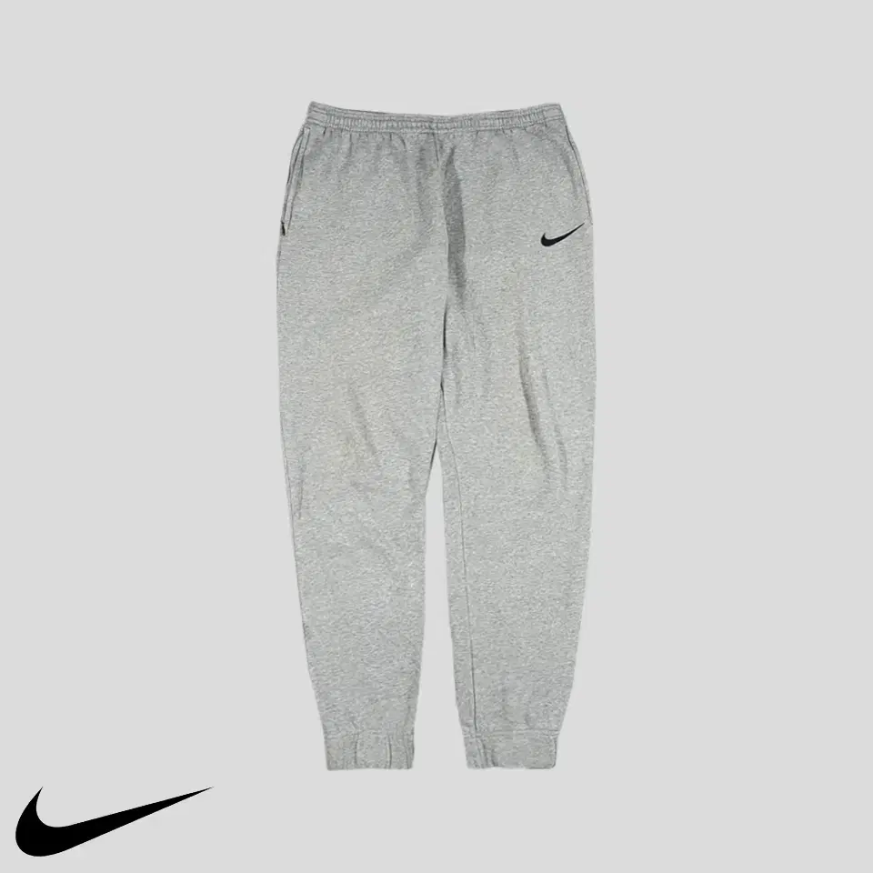 Nike Melange Grey Black Swoosh Brushed Banded Jogger Sweatpants Sweatshirt 3