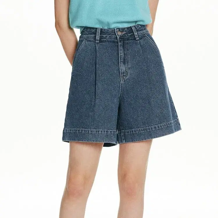 (New) An U Bolzano Denim Shorts Mid-Blue 1 size