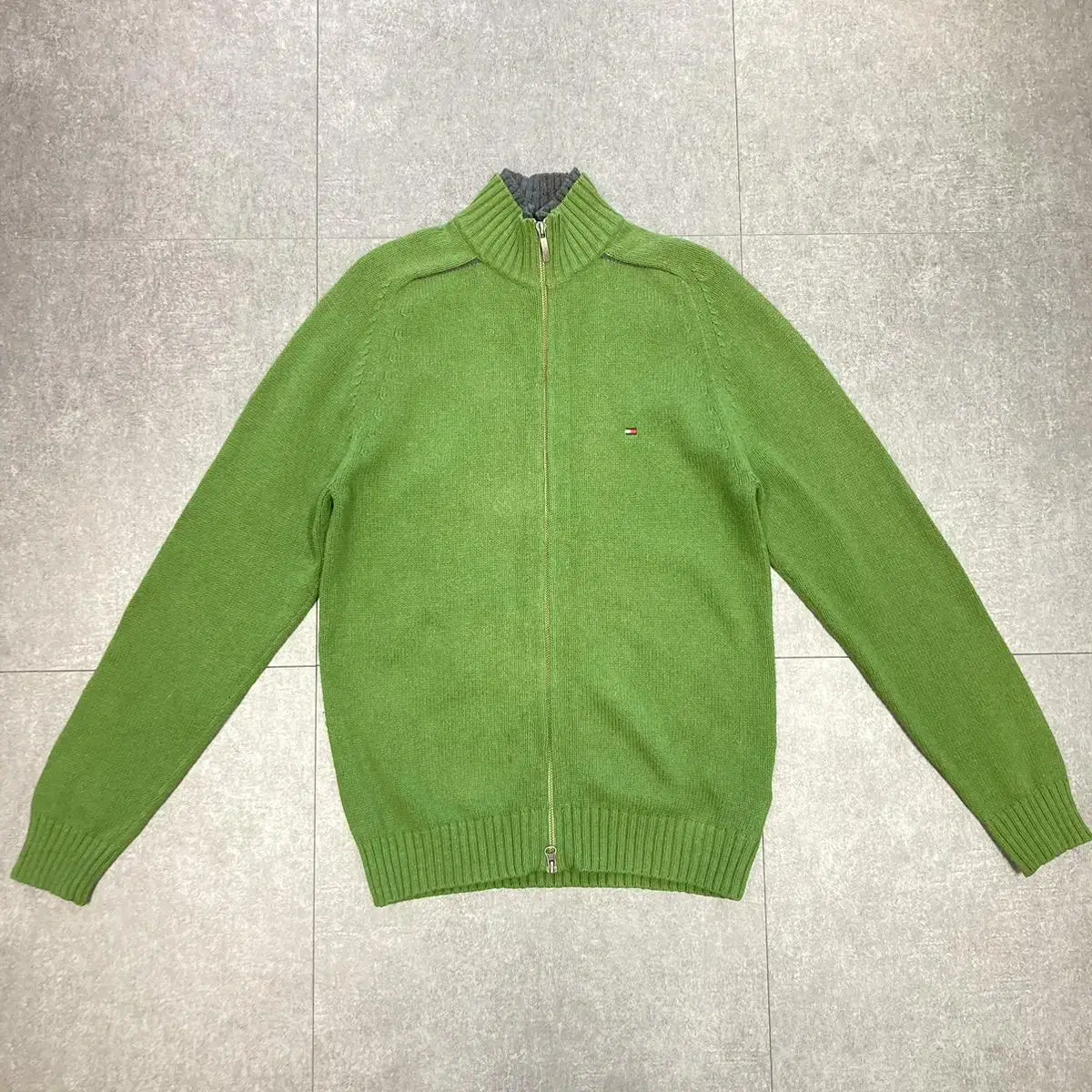 (100) Tommy Hilfiger Green Knit Jumper M