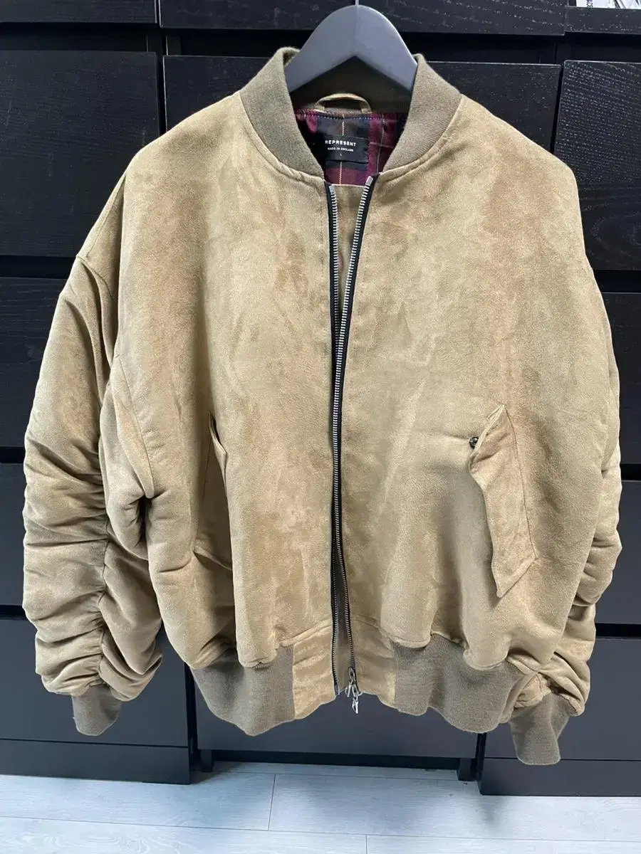 Represent Faux Suede Bomber Jacket