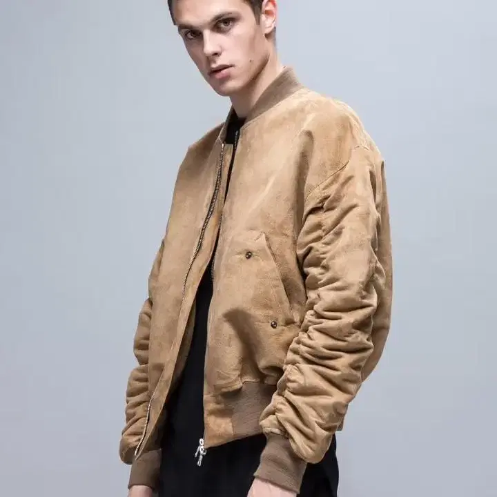 Represent Faux Suede Bomber Jacket