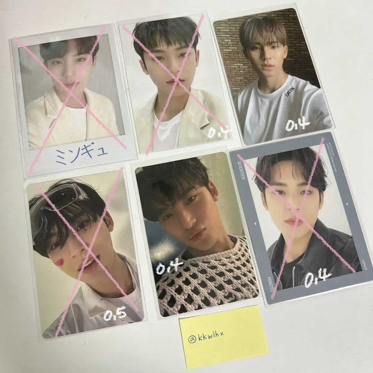 Seventeen jeonghan mingyu dk hoshi photocard sell WTS