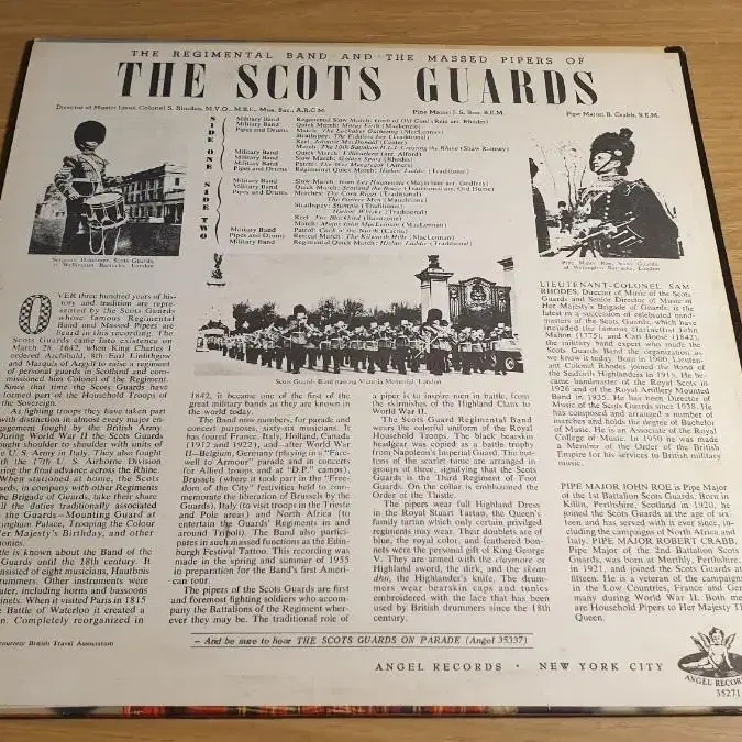 백 파이프 연주 THE SCOTS GUARDS LP