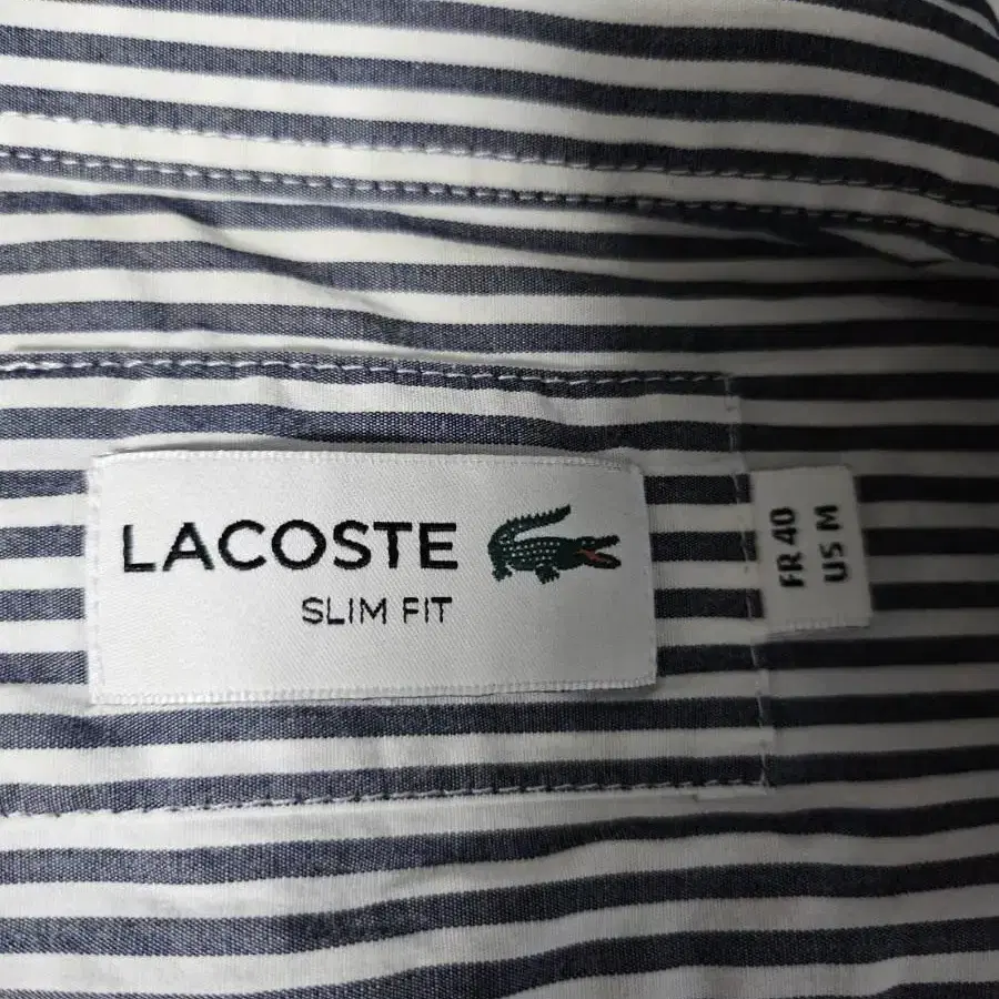 라코스테 lacoste 슬림핏 스트라이프 와이셔츠 남방 100