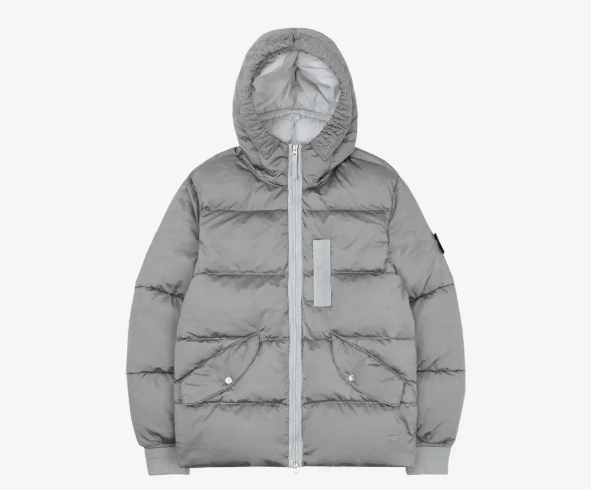 Stone Island Nylon and Metal Down Jacket Light Gray