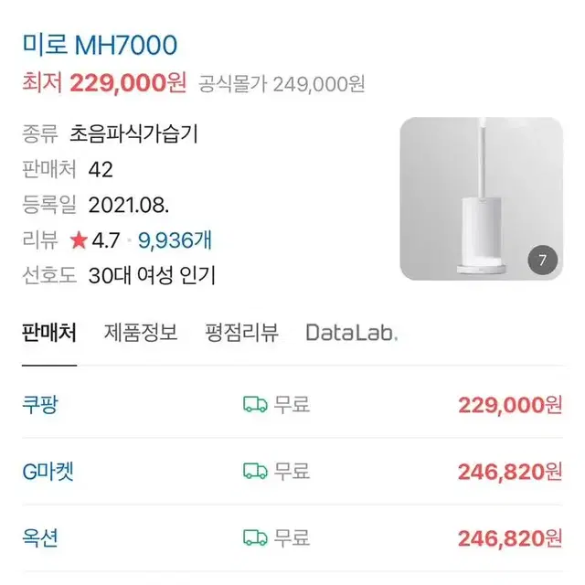 미로 MH7000 대형 가습기