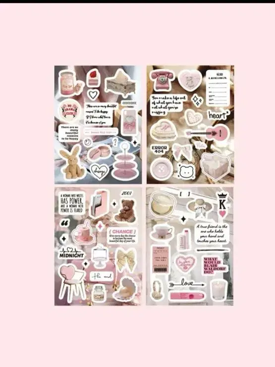 New) 4 sheet diary decorations sticker bulk sell plate stickers