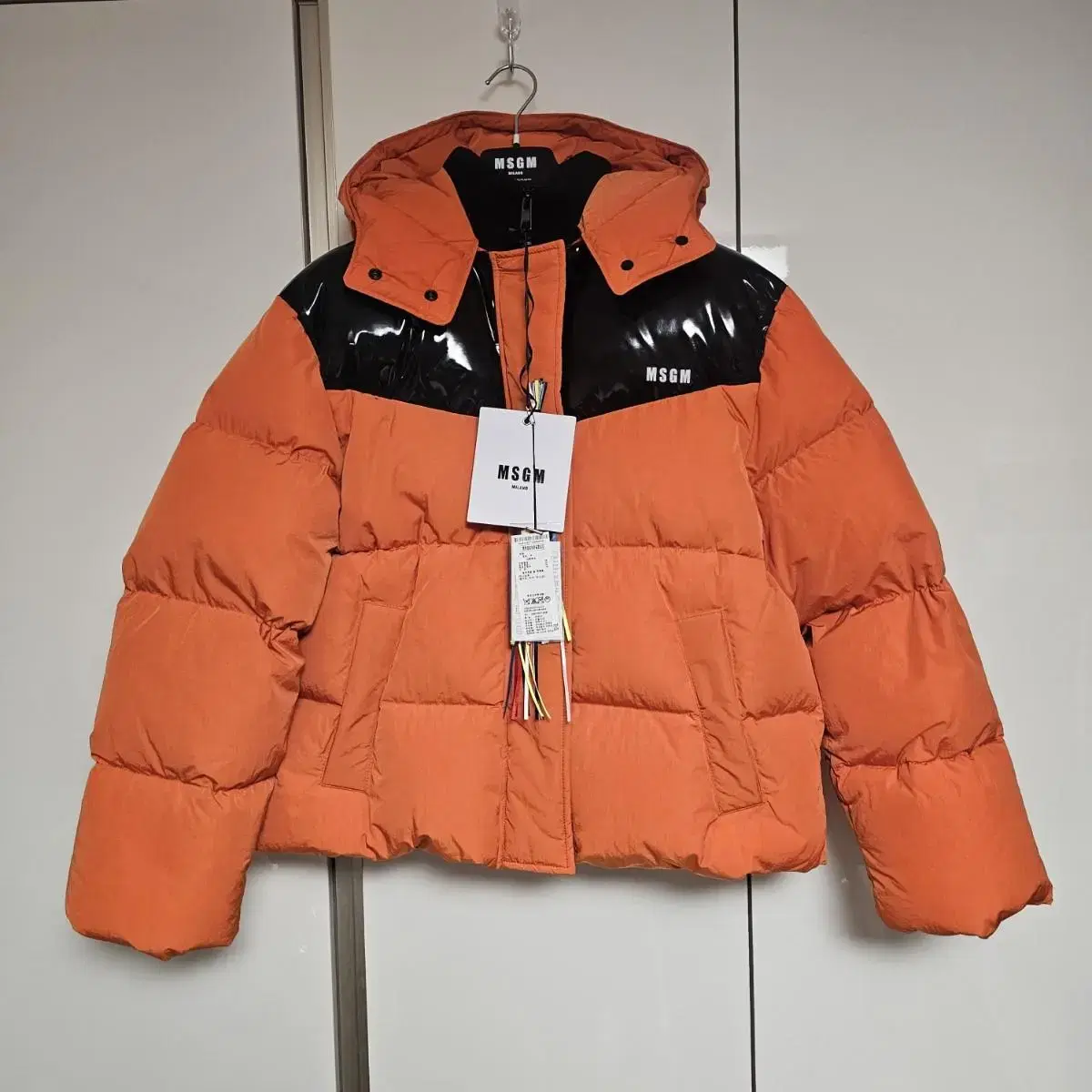 W XL 95~100) MSGM 구스다운 숏 패딩 점퍼 42 새상품 공용