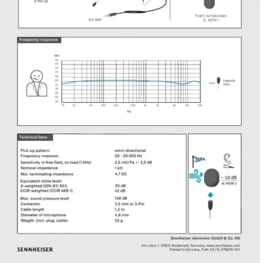 독일 젠하이저 sennheiser 헤드셋마이크 엣션셜옴니