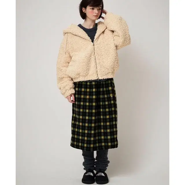 택포)펀프롬펀 SHEARLING HOOD JUMPER, CUSTARD