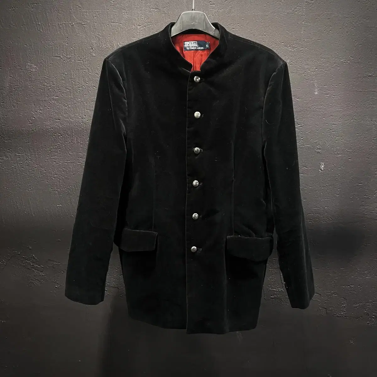 [VA] Polo Ralph Lauren Black Velvet High-Neck Basic Jacket