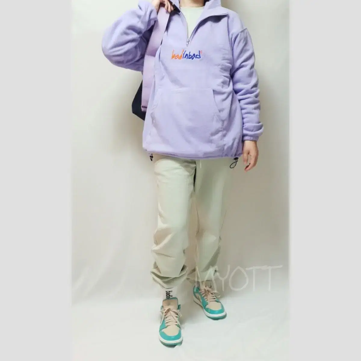 [NEW]Mint purple fleece outfit 1set