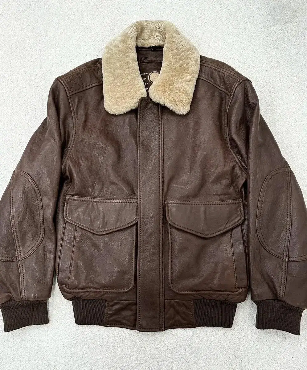 Leather bomber jacket /Milk chocolate/ Andrew Mark