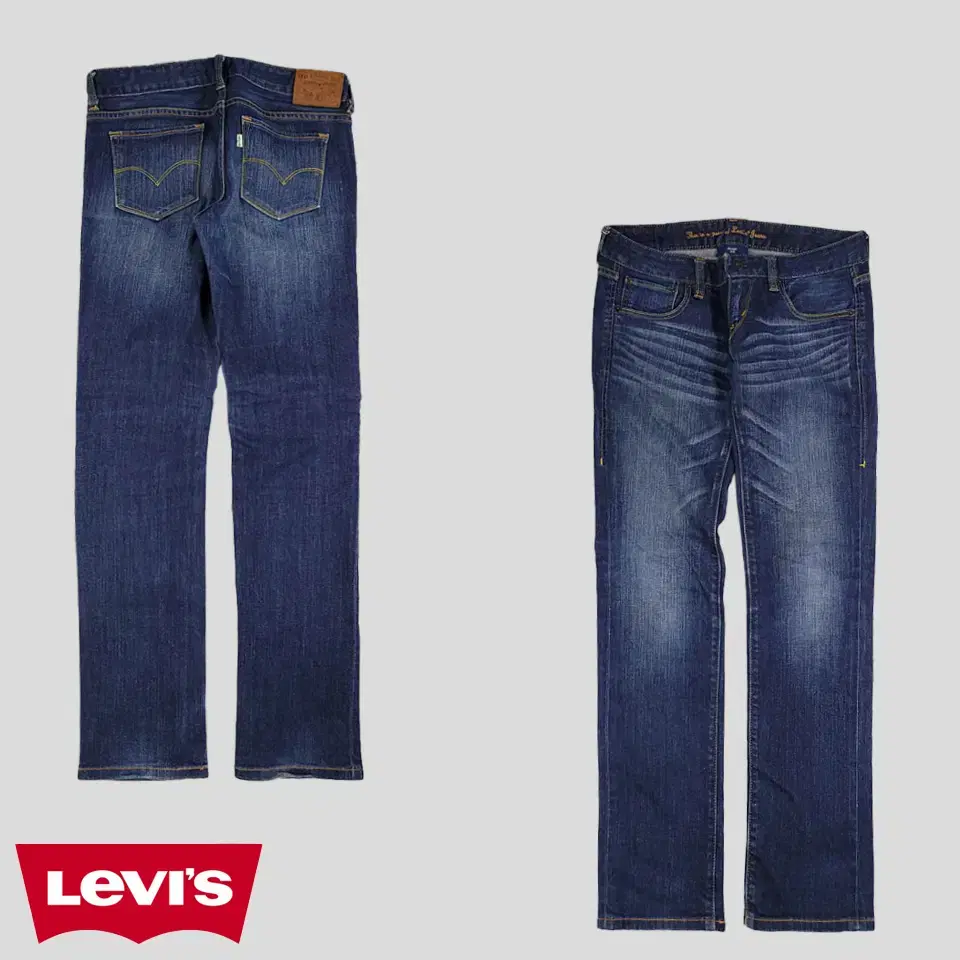 Levi's 442 Jin Blue Wash Whitetab Low Rise Straight Fit Jeans Denim Pants