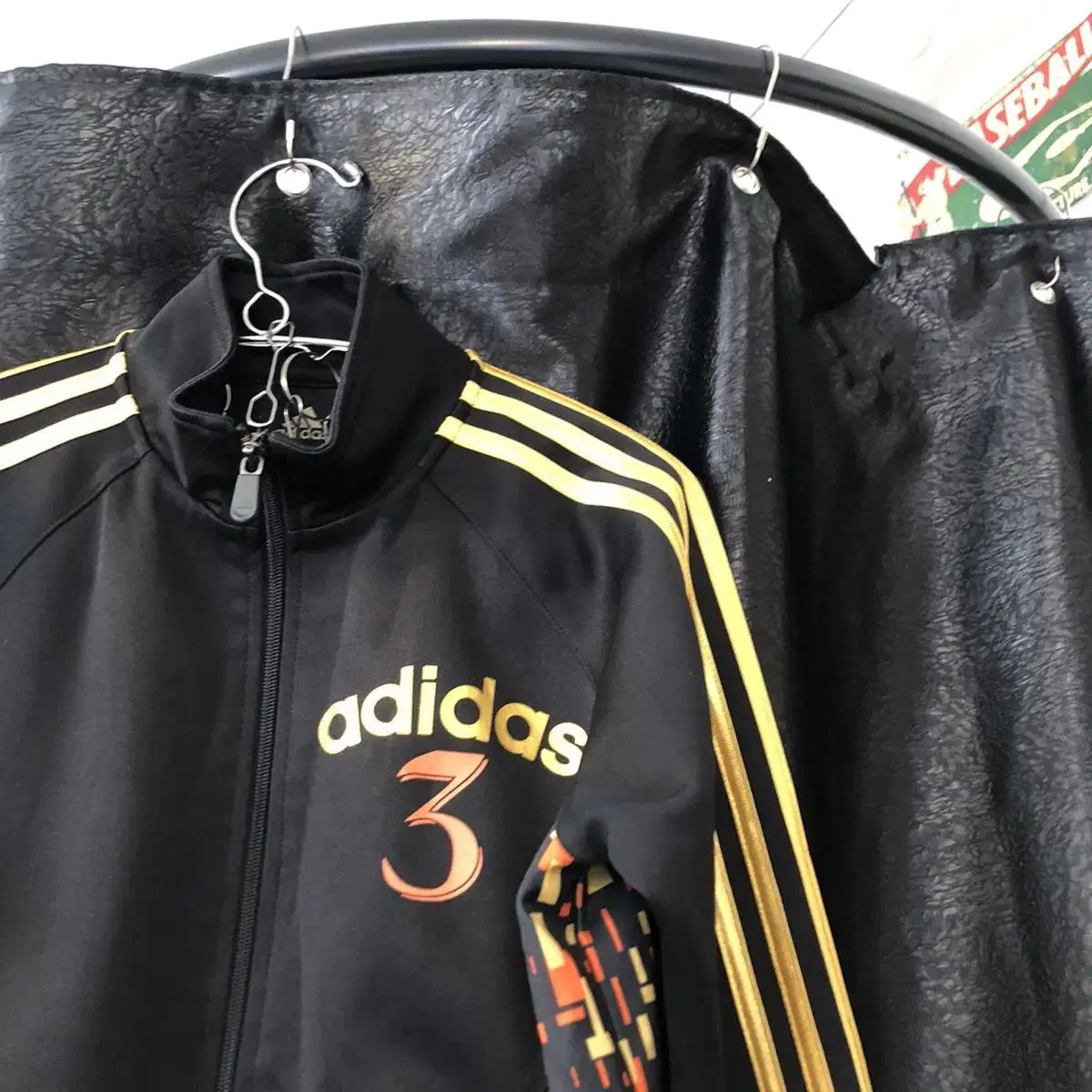 Vintage Adidas 3 gold track top zip up