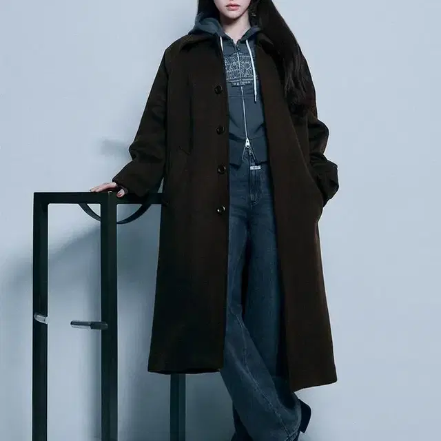 마리떼프랑소와저버 Balmacaan Coat Dark Brown