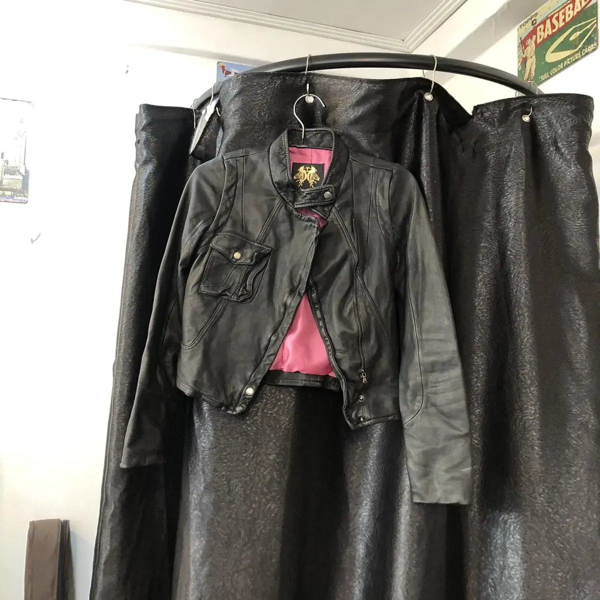 Vintage Bolero pink leather rider jk