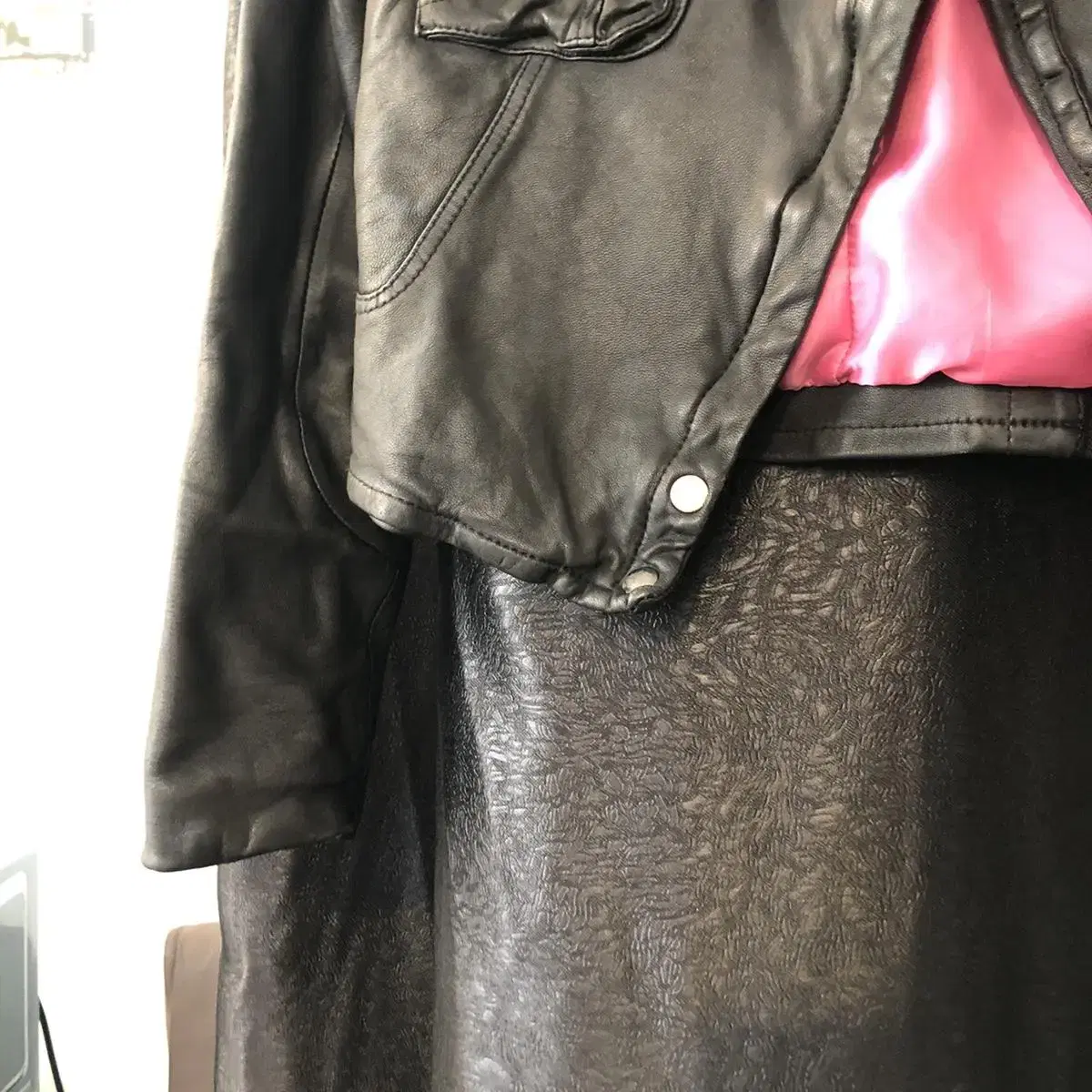 Vintage Bolero pink leather rider jk