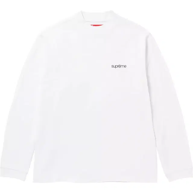 정품 S,M,L,XL,2XL 슈프림 모크넥 롱슬리브 탑 화이트 23FW