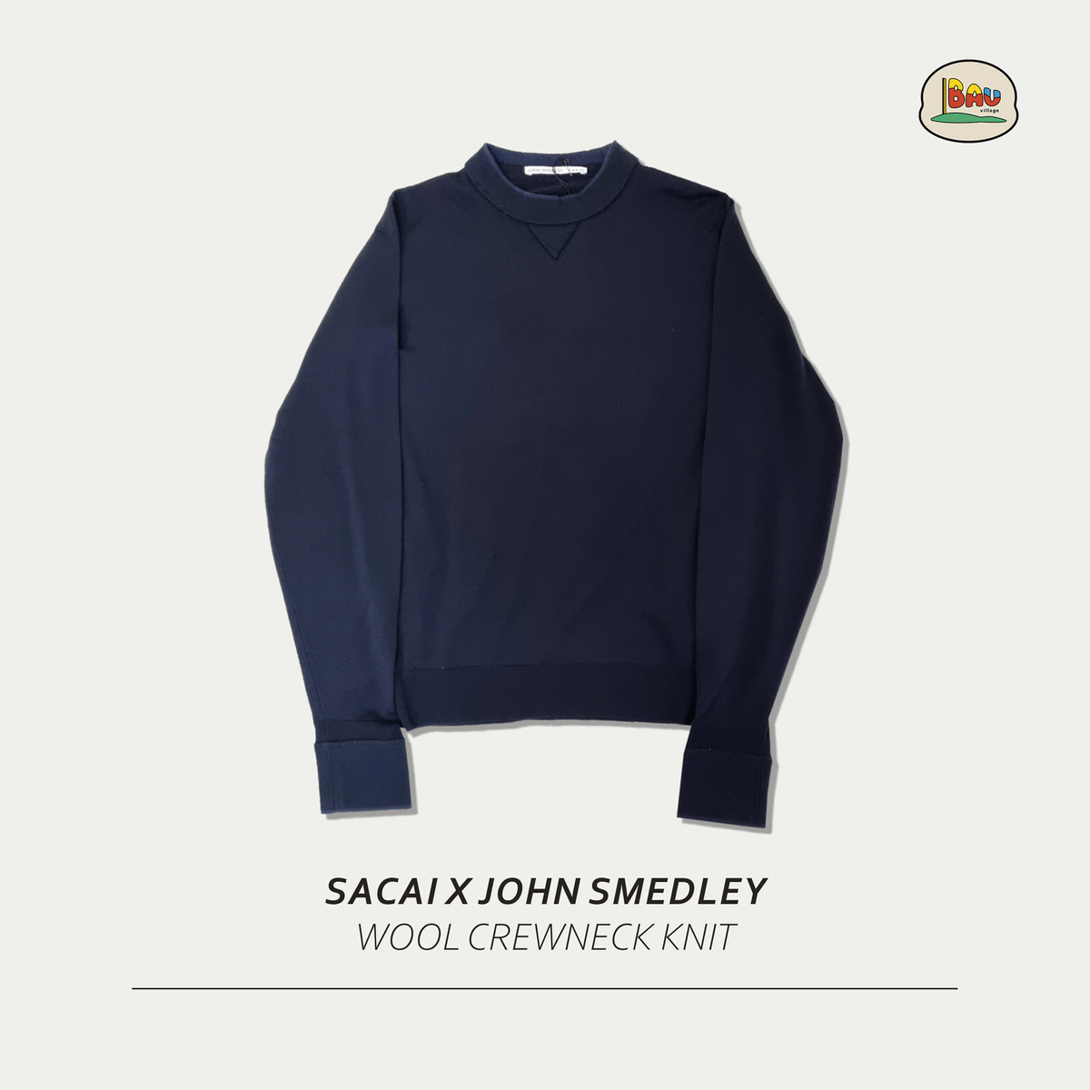 Sacai X JOHN SMEDLEY wool crewneck knit