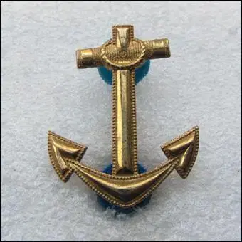 미 해군 Midshipman 앵커 황동 핀 배지 (2.3cmX3.6cm)