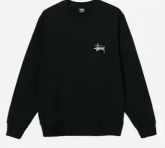 STUSSY 스투시 베이직 크루넥 기모 오버핏 블랙 맨투맨