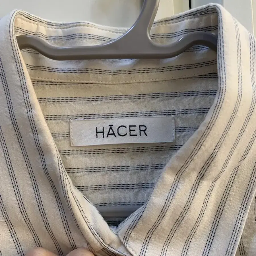 [Hacer]Stripe shirt ivory