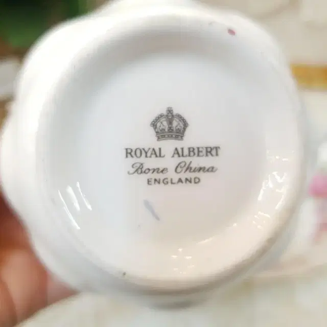 영국 로얄알버트 ROYAL ALBERT 핑크로즈 항아리잔듀오