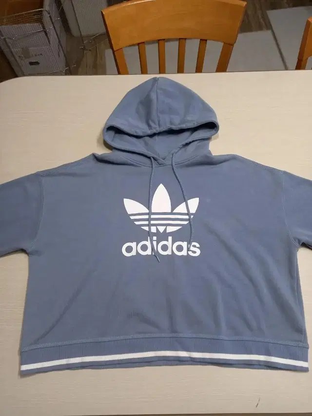 M95 adidas 박시 크롭탑 기모 후드티 챠콜블루 DM-469