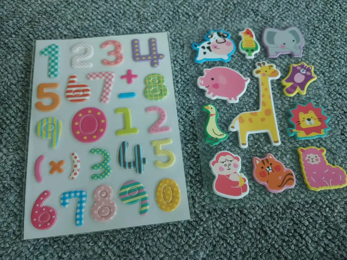 Cute Number Animal Character Stickers