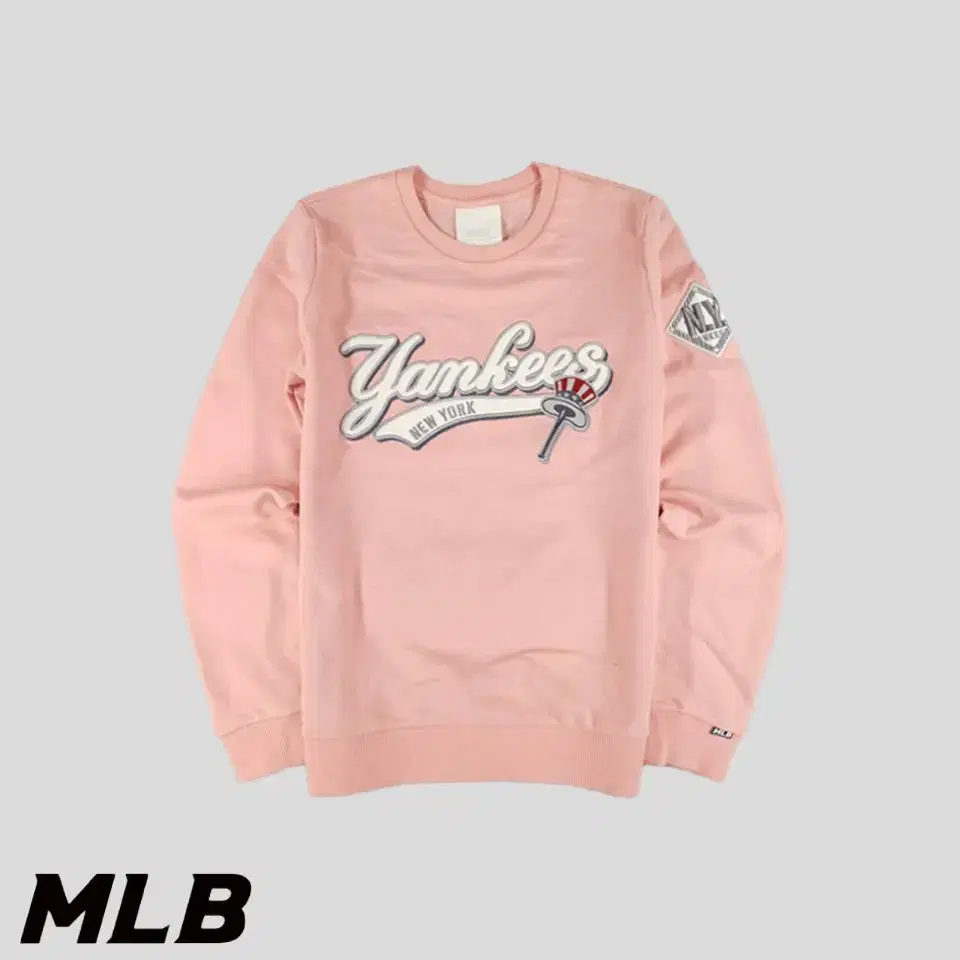 MLB M.L.B. Pink New York Yankees Big Patch logo cotton blend sweatshirt